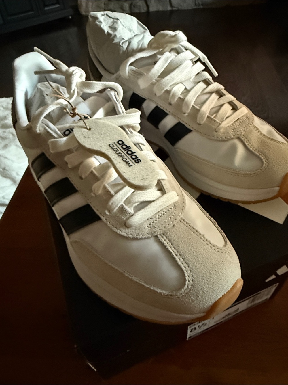 Adidas White Black Retro Runner Sneakers Run 70 2.0